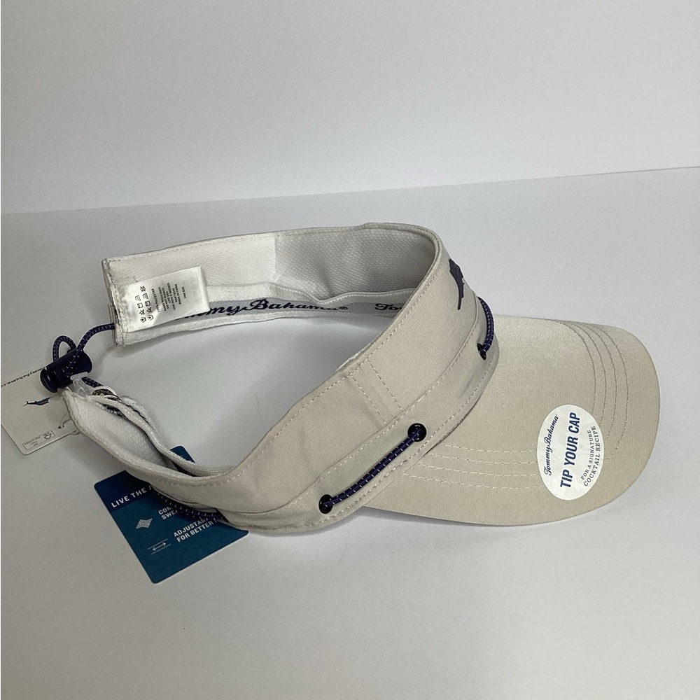 Tommy Bahama Khaki Visor Adjustable Fishing Beach Outdoor Boat Sun Hat Cap NWT - Picture 4 of 4